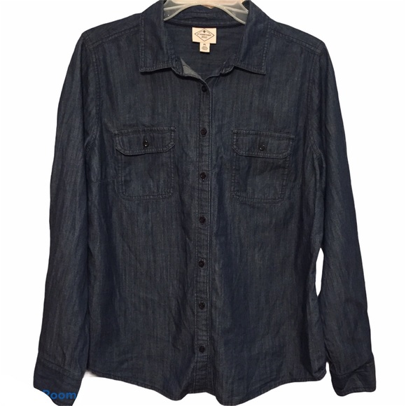 St. John’s Bay Chambray Button Down Shirt - Picture 1 of 5